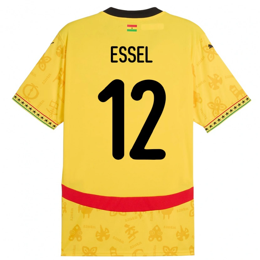 Danxen Damen Ghana Aaron Essel #12 Gelb Auswärtstrikot Trikot 24-26 T-Shirt Schweiz