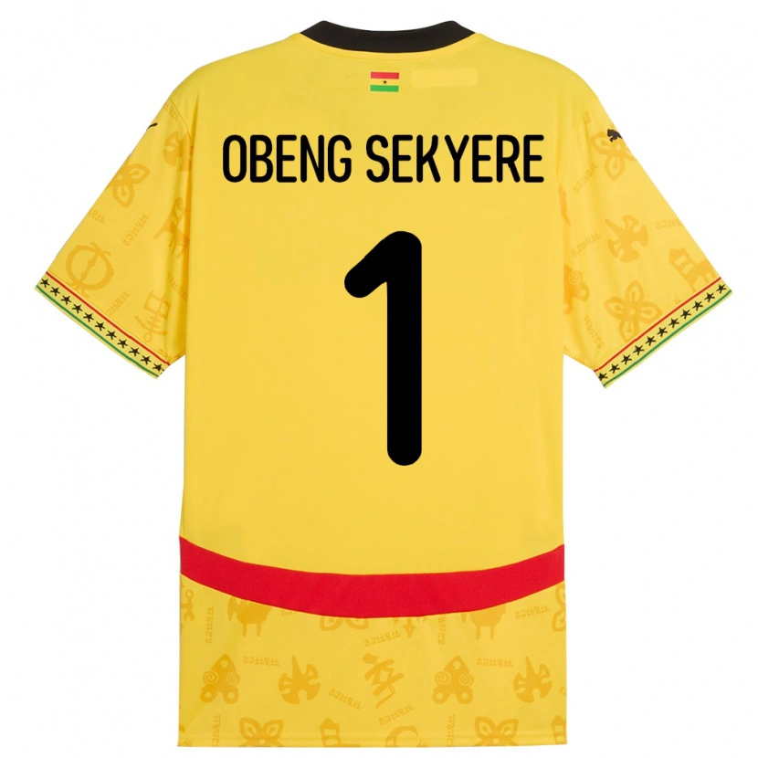 Danxen Damen Ghana Gregory Obeng Sekyere #1 Gelb Auswärtstrikot Trikot 24-26 T-Shirt Schweiz