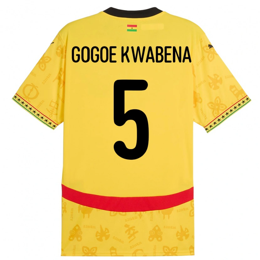 Danxen Damen Ghana Boahen Gogoe Kwabena #5 Gelb Auswärtstrikot Trikot 24-26 T-Shirt Schweiz