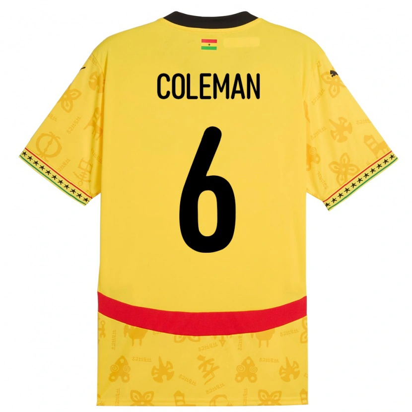 Danxen Damen Ghana Ellen Coleman #6 Gelb Auswärtstrikot Trikot 24-26 T-Shirt Schweiz