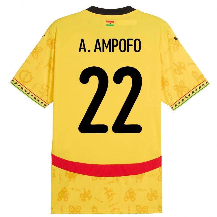 Danxen Damen Ghana Eugene Amankwah Ampofo #22 Gelb Auswärtstrikot Trikot 24-26 T-Shirt Schweiz