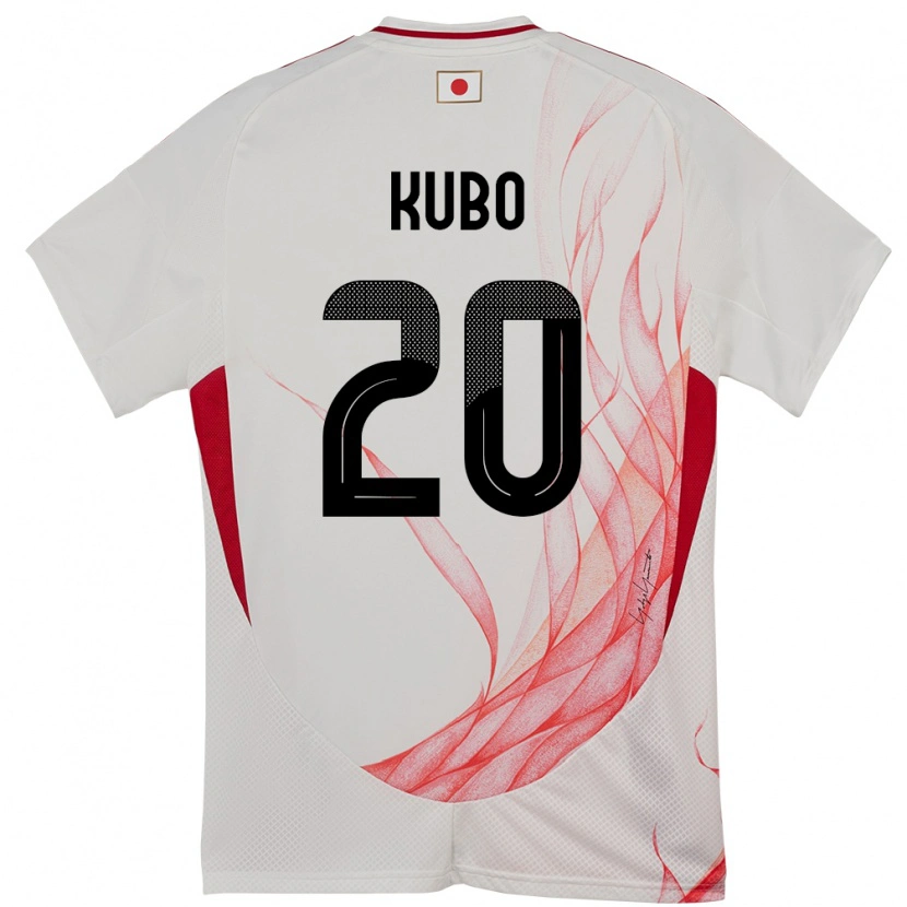 Danxen Damen Japan Takefusa Kubo #20 Weiß Auswärtstrikot Trikot 24-26 T-Shirt Schweiz
