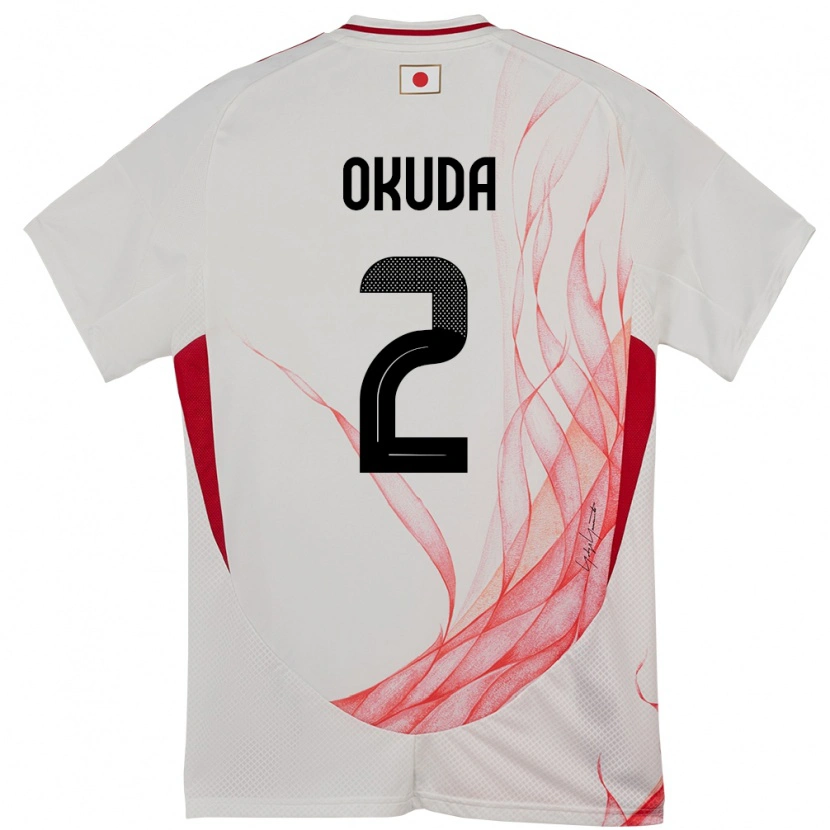 Danxen Damen Japan Hayato Okuda #2 Weiß Auswärtstrikot Trikot 24-26 T-Shirt Schweiz