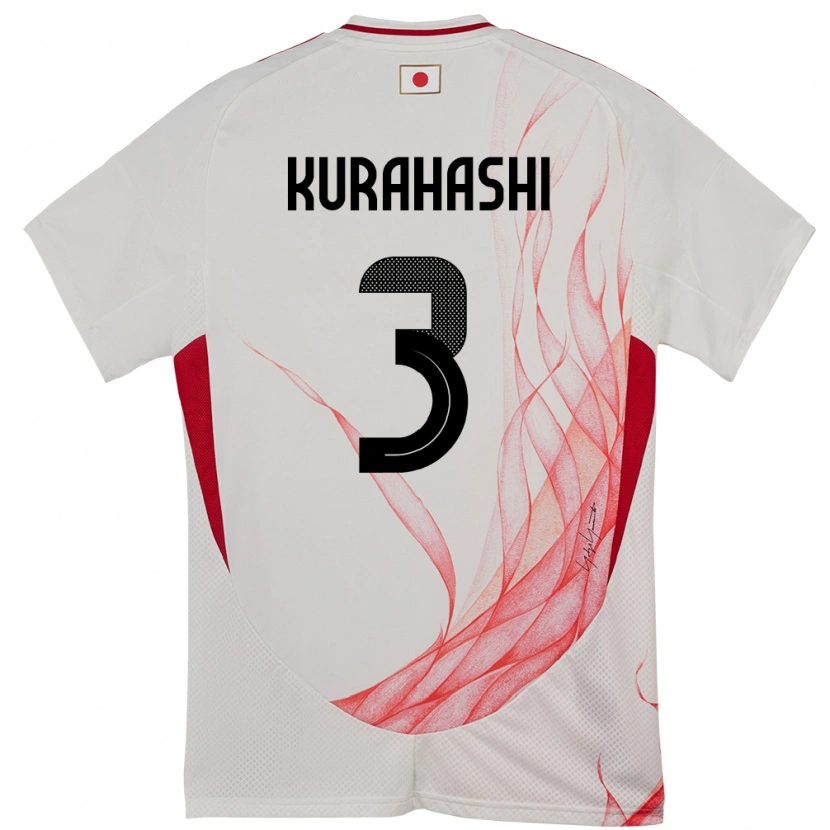 Danxen Damen Japan Koki Kurahashi #3 Weiß Auswärtstrikot Trikot 24-26 T-Shirt Schweiz