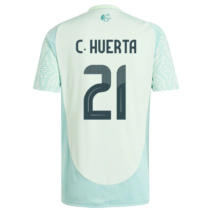 Danxen Damen Mexiko César Huerta #21 Leinengrün Auswärtstrikot Trikot 24-26 T-Shirt Schweiz