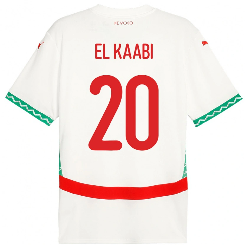 Danxen Damen Marokko Ayoub El Kaabi #20 Weiß Auswärtstrikot Trikot 24-26 T-Shirt Schweiz