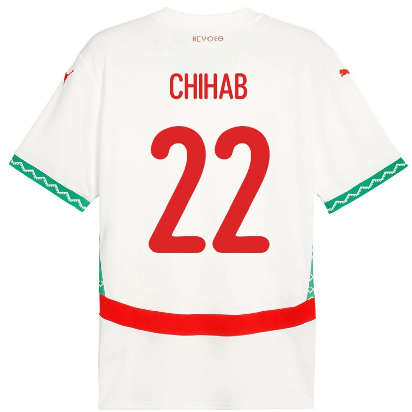 Danxen Damen Marokko Salaheddine Chihab #22 Weiß Auswärtstrikot Trikot 24-26 T-Shirt Schweiz
