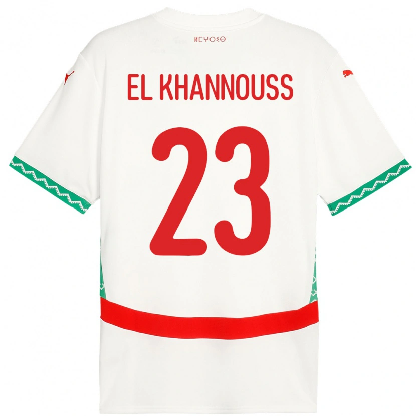 Danxen Damen Marokko Bilal El Khannouss #23 Weiß Auswärtstrikot Trikot 24-26 T-Shirt Schweiz