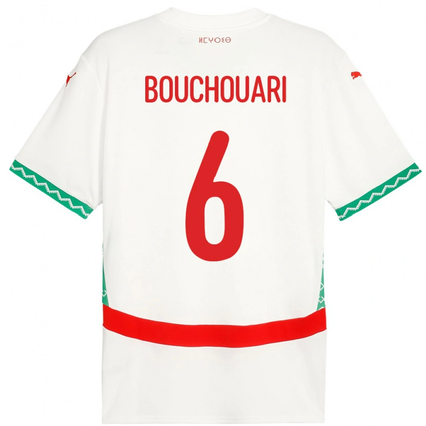 Danxen Damen Marokko Benjamin Bouchouari #6 Weiß Auswärtstrikot Trikot 24-26 T-Shirt Schweiz