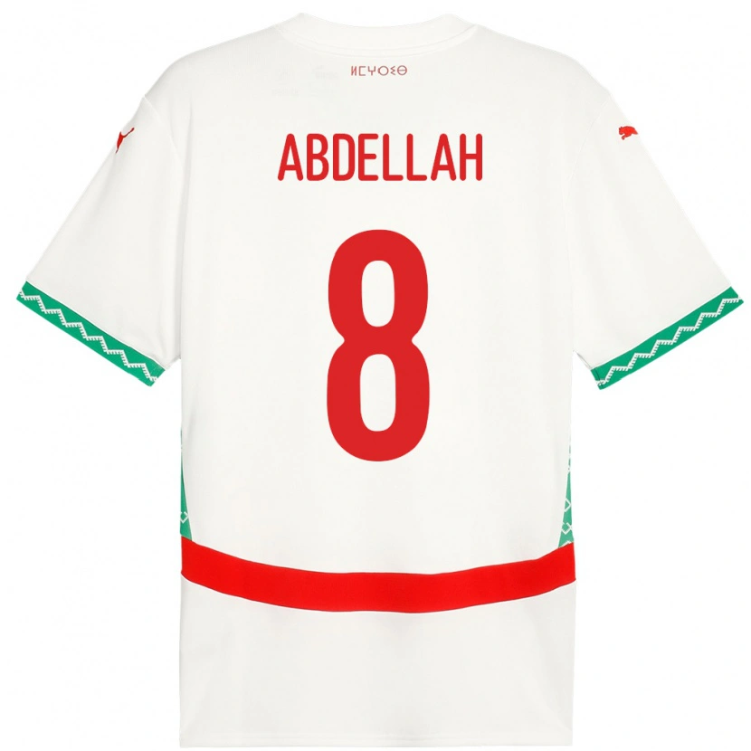 Danxen Damen Marokko Abdellah Ouazane #8 Weiß Auswärtstrikot Trikot 24-26 T-Shirt Schweiz