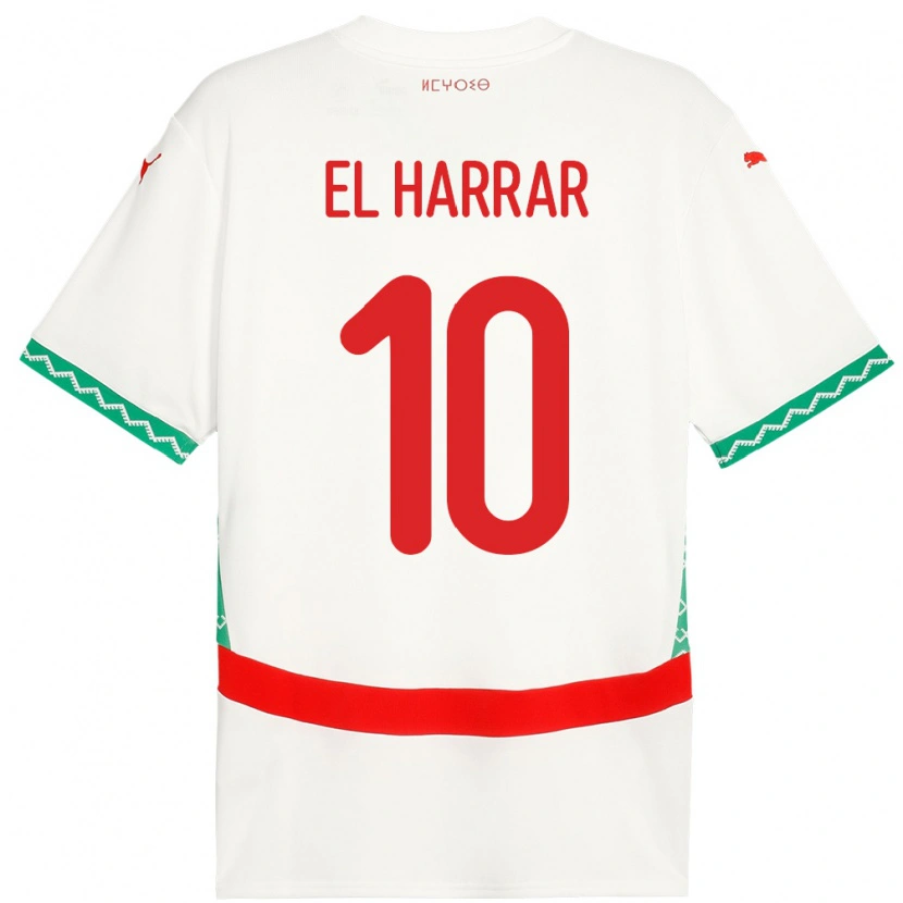 Danxen Damen Marokko Mohamed El Harrar #10 Weiß Auswärtstrikot Trikot 24-26 T-Shirt Schweiz