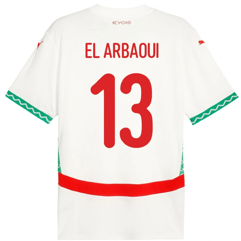 Danxen Damen Marokko Ilyas El Arbaoui #13 Weiß Auswärtstrikot Trikot 24-26 T-Shirt Schweiz