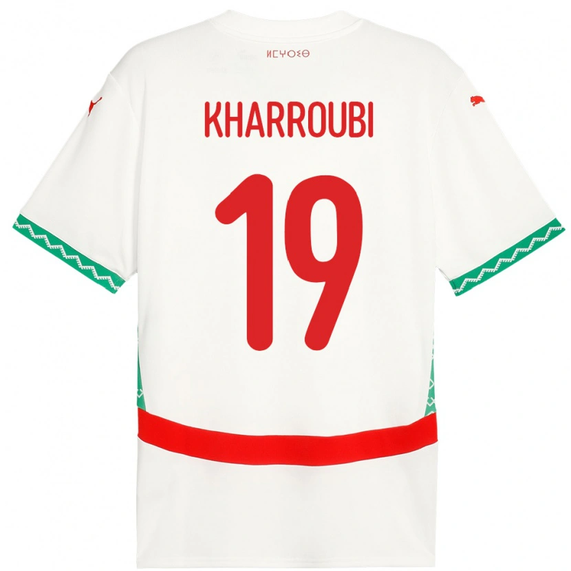 Danxen Damen Marokko Amine Kharroubi #19 Weiß Auswärtstrikot Trikot 24-26 T-Shirt Schweiz