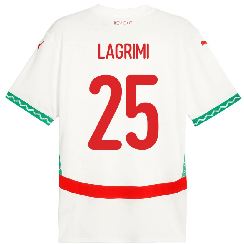 Danxen Damen Marokko Ilyass Lagrimi #25 Weiß Auswärtstrikot Trikot 24-26 T-Shirt Schweiz