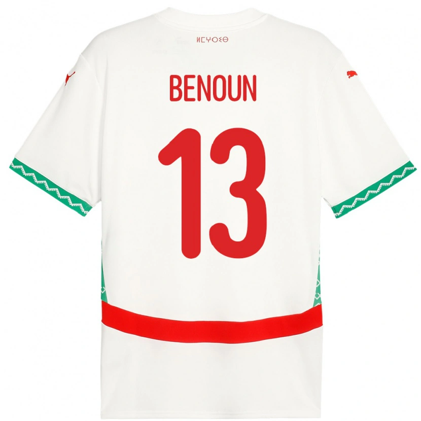 Danxen Damen Marokko Badr Benoun #13 Weiß Auswärtstrikot Trikot 24-26 T-Shirt Schweiz