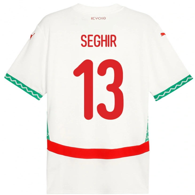 Danxen Damen Marokko Sabah Seghir #13 Weiß Auswärtstrikot Trikot 24-26 T-Shirt Schweiz