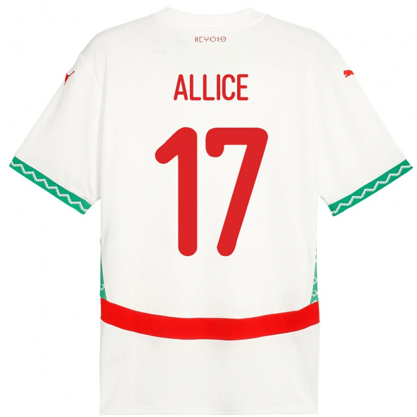 Danxen Damen Marokko Eva Allice #17 Weiß Auswärtstrikot Trikot 24-26 T-Shirt Schweiz