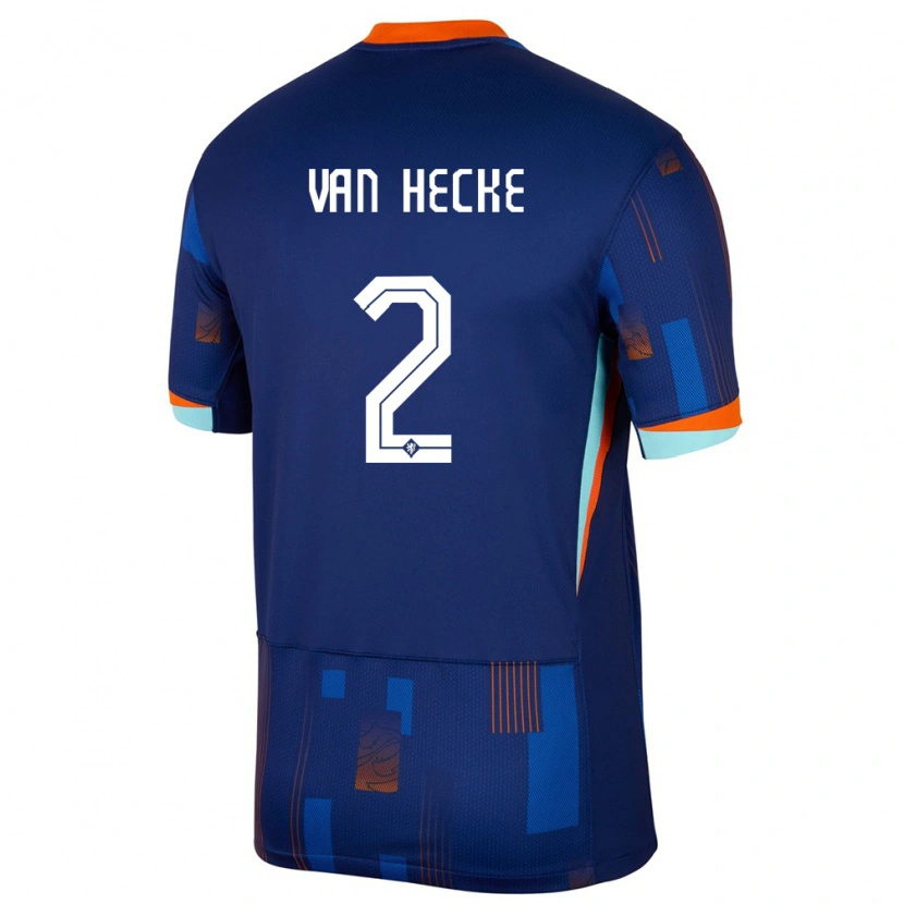 Danxen Damen Niederlande Jan Paul Van Hecke #2 Blau Auswärtstrikot Trikot 24-26 T-Shirt Schweiz