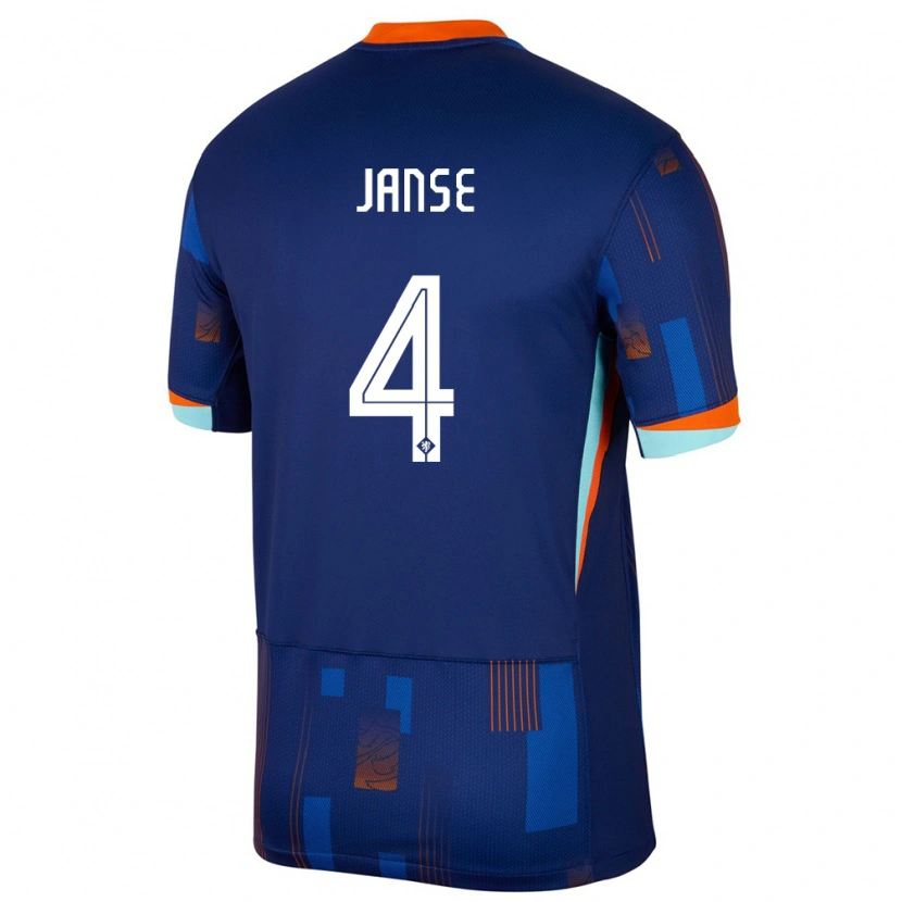 Danxen Damen Niederlande Dies Janse #4 Blau Auswärtstrikot Trikot 24-26 T-Shirt Schweiz