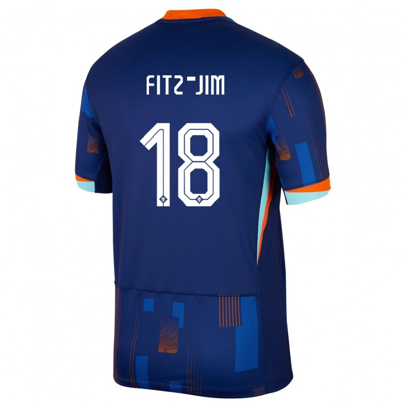 Danxen Damen Niederlande Kian Fitz-Jim #18 Blau Auswärtstrikot Trikot 24-26 T-Shirt Schweiz