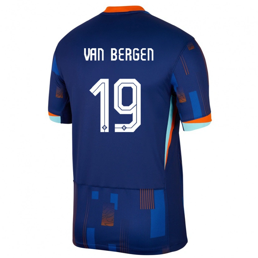 Danxen Damen Niederlande Thom Van Bergen #19 Blau Auswärtstrikot Trikot 24-26 T-Shirt Schweiz