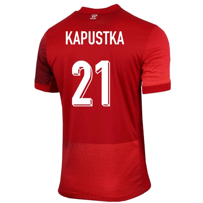 Danxen Damen Polen Bartosz Kapustka #21 Rot Auswärtstrikot Trikot 24-26 T-Shirt Schweiz