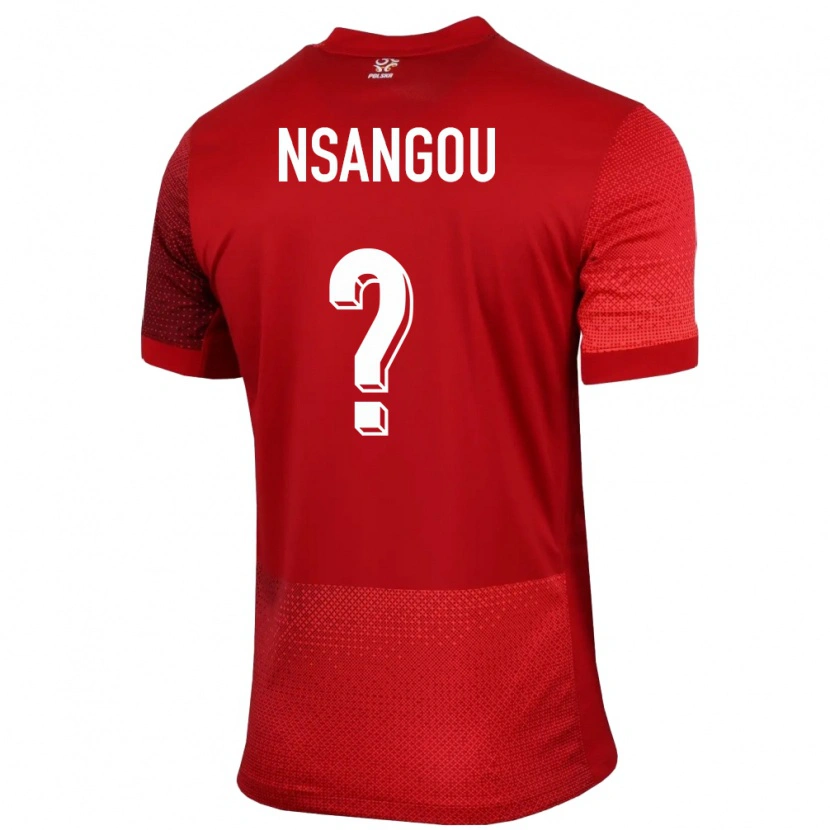 Danxen Damen Polen Jonathan Nsangou #0 Rot Auswärtstrikot Trikot 24-26 T-Shirt Schweiz