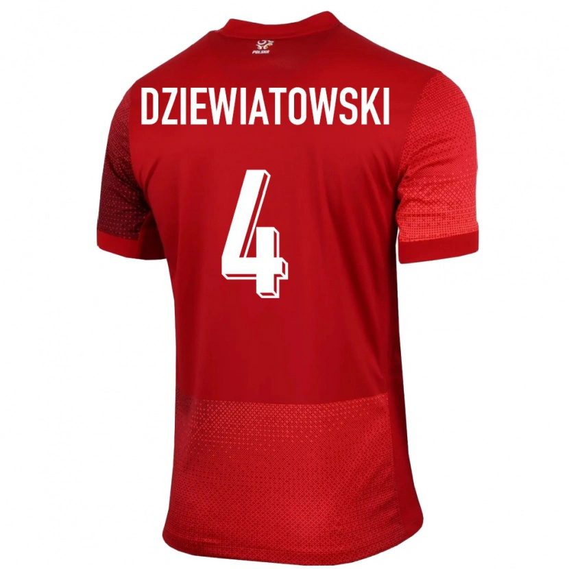 Danxen Damen Polen Mateusz Dziewiatowski #4 Rot Auswärtstrikot Trikot 24-26 T-Shirt Schweiz