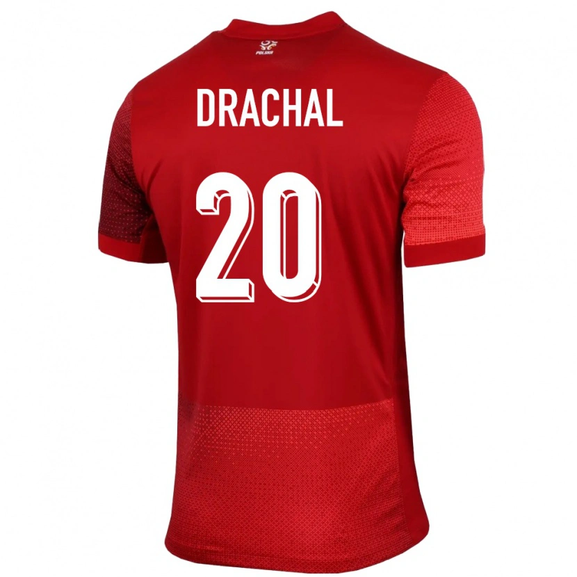 Danxen Damen Polen Dawid Drachal #20 Rot Auswärtstrikot Trikot 24-26 T-Shirt Schweiz