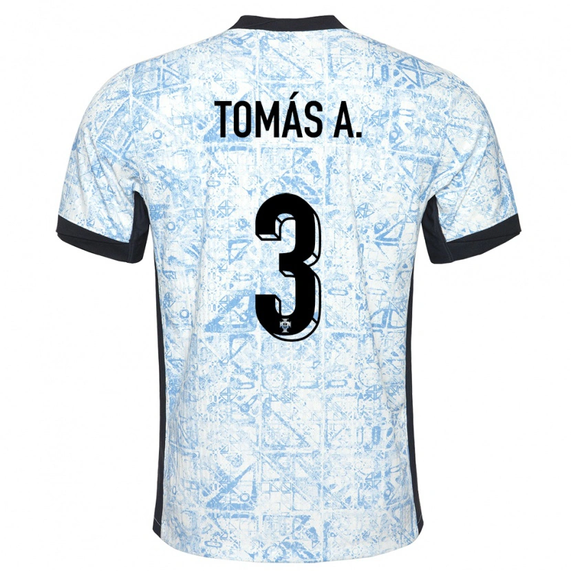 Danxen Damen Portugal Tomás Araújo #3 Cremeblau Auswärtstrikot Trikot 24-26 T-Shirt Schweiz