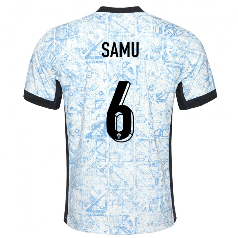 Danxen Damen Portugal Samú Costa #6 Cremeblau Auswärtstrikot Trikot 24-26 T-Shirt Schweiz