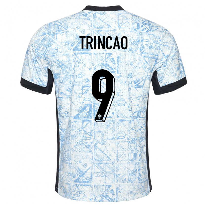 Danxen Damen Portugal Trincão #9 Cremeblau Auswärtstrikot Trikot 24-26 T-Shirt Schweiz