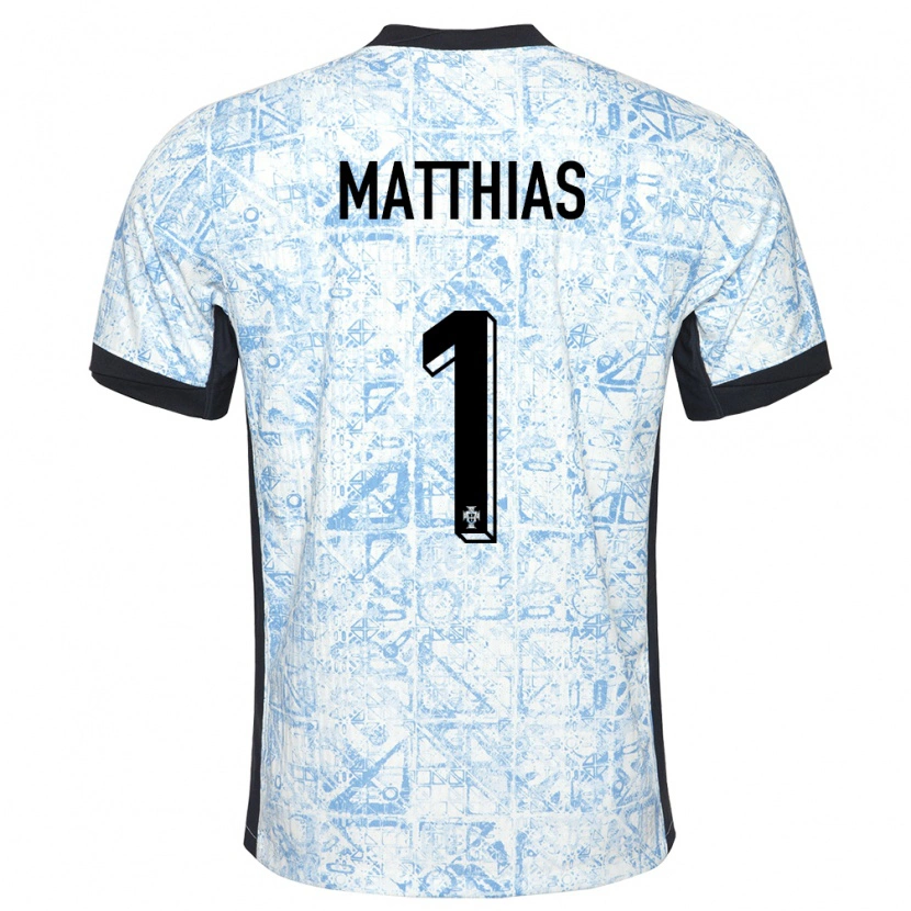 Danxen Damen Portugal Matthias Da Silva #1 Cremeblau Auswärtstrikot Trikot 24-26 T-Shirt Schweiz