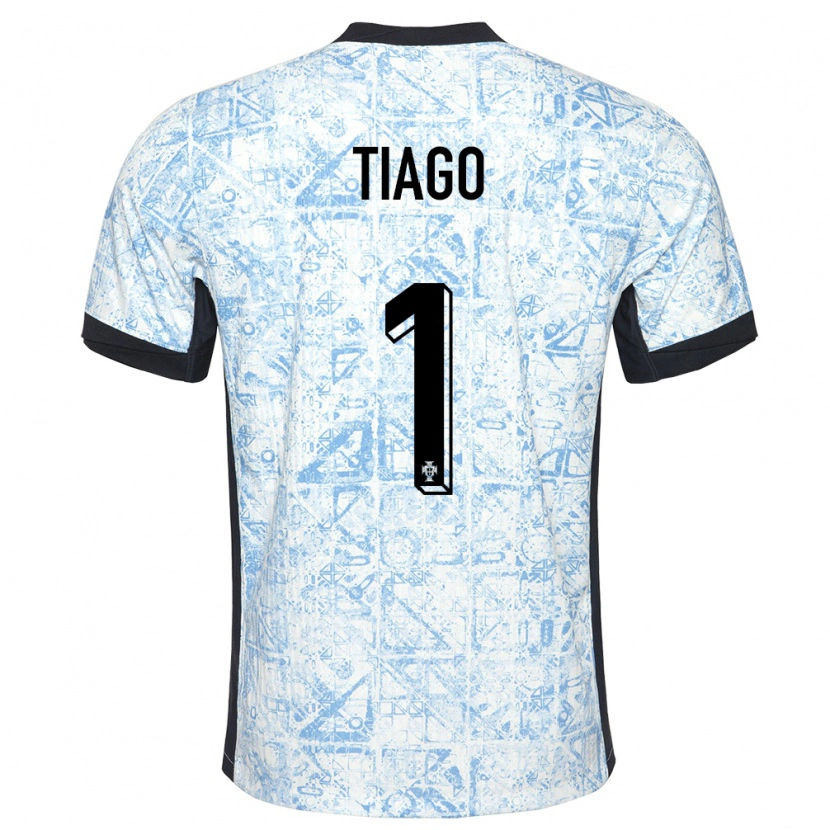 Danxen Damen Portugal Tiago Ferreira #1 Cremeblau Auswärtstrikot Trikot 24-26 T-Shirt Schweiz