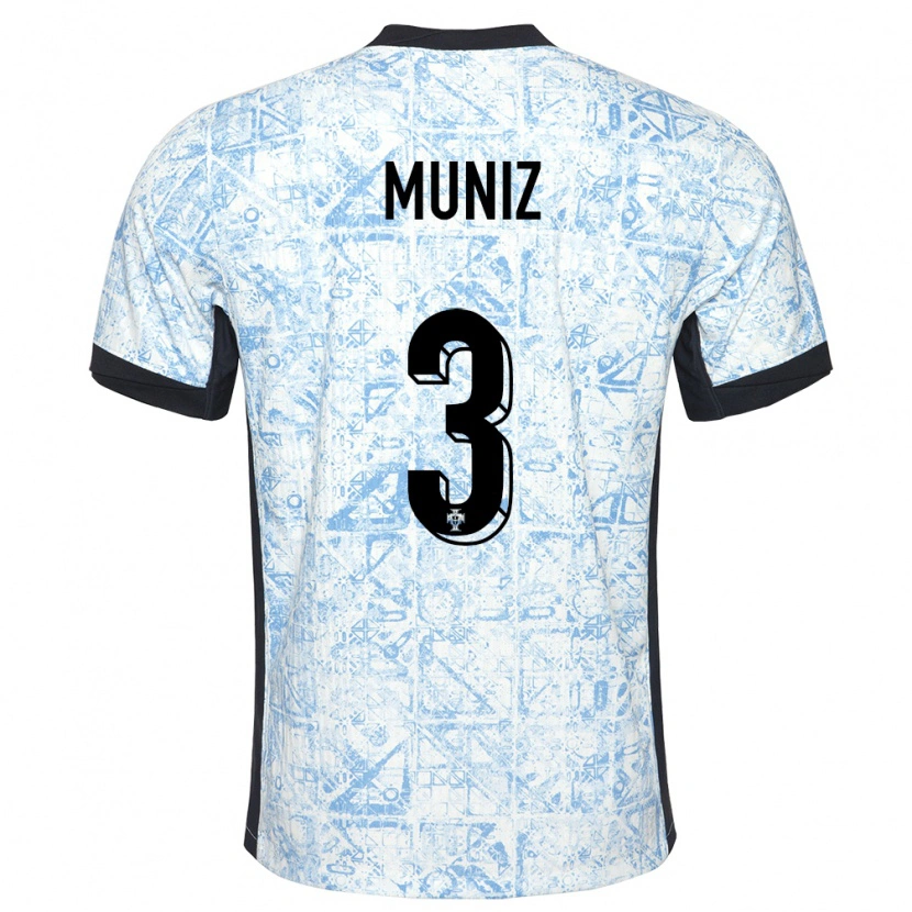 Danxen Damen Portugal João Muniz #3 Cremeblau Auswärtstrikot Trikot 24-26 T-Shirt Schweiz