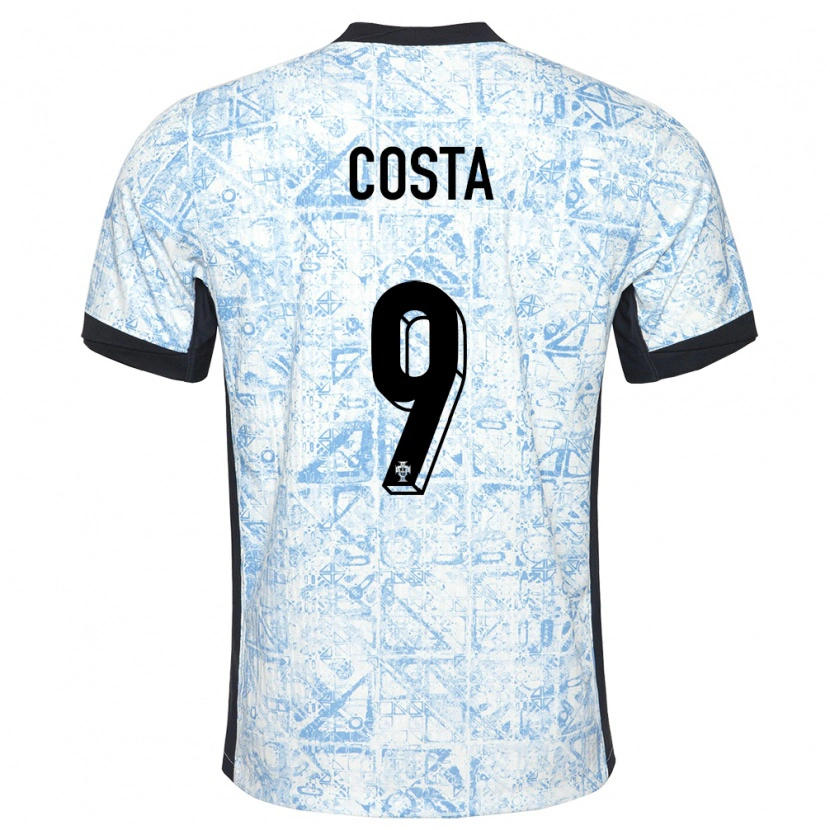 Danxen Damen Portugal Manuel Costa #9 Cremeblau Auswärtstrikot Trikot 24-26 T-Shirt Schweiz