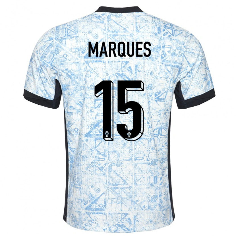 Danxen Damen Portugal Christian Marques #15 Cremeblau Auswärtstrikot Trikot 24-26 T-Shirt Schweiz