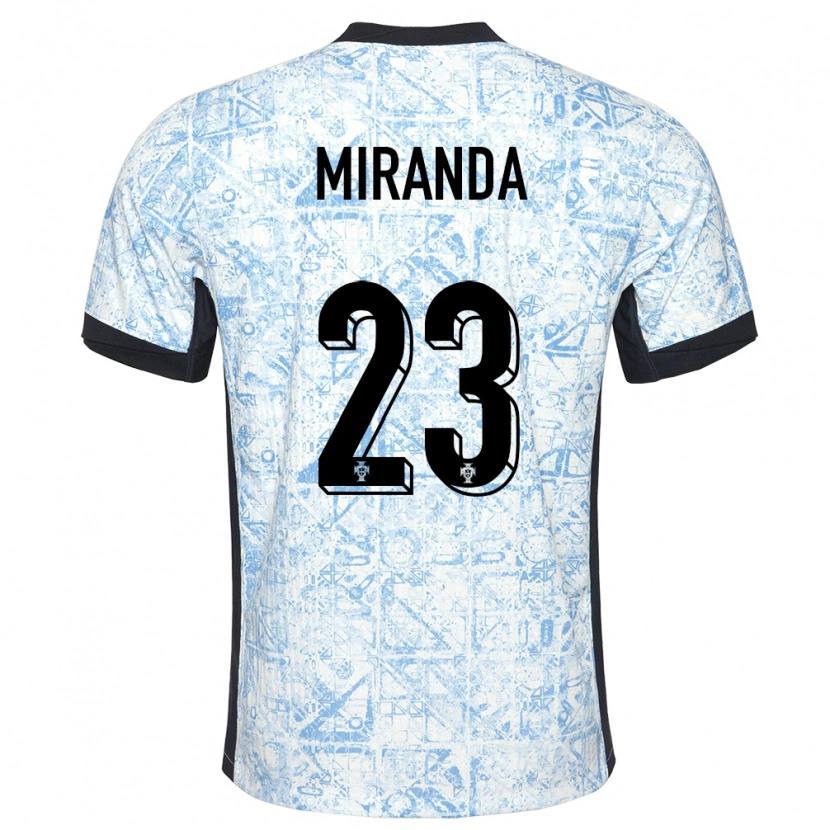 Danxen Damen Portugal João Miranda #23 Cremeblau Auswärtstrikot Trikot 24-26 T-Shirt Schweiz