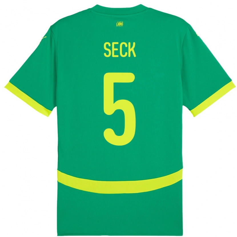Danxen Damen Senegal Ibrahima Seck #5 Grün Auswärtstrikot Trikot 24-26 T-Shirt Schweiz