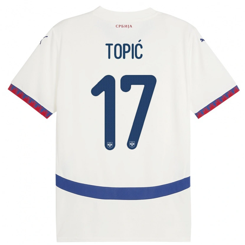 Danxen Damen Serbien Mirko Topić #17 Weiß Auswärtstrikot Trikot 24-26 T-Shirt Schweiz