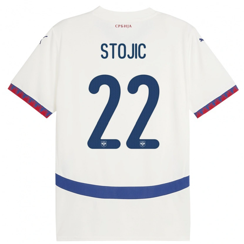 Danxen Damen Serbien Nemanja Stojic #22 Weiß Auswärtstrikot Trikot 24-26 T-Shirt Schweiz