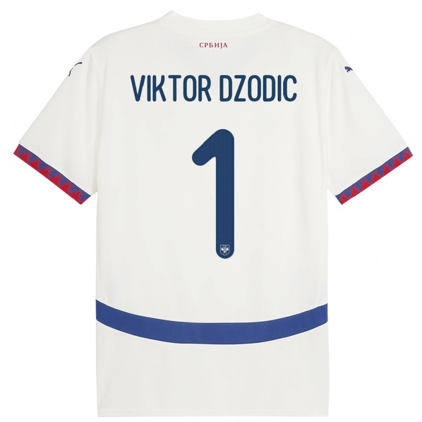Danxen Damen Serbien Viktor Dzodic #1 Weiß Auswärtstrikot Trikot 24-26 T-Shirt Schweiz