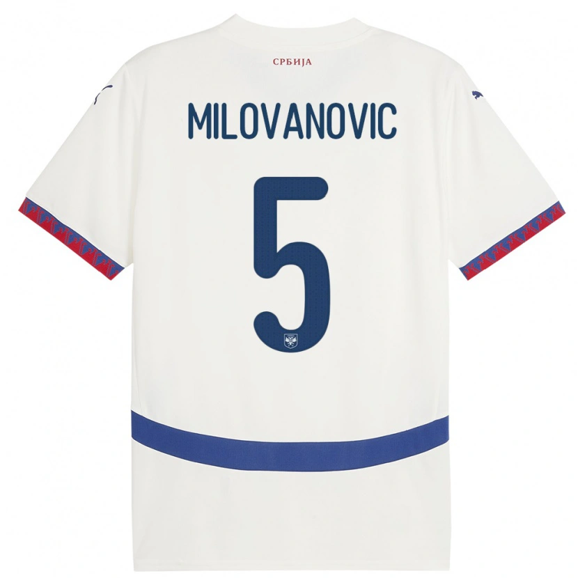 Danxen Damen Serbien Mateja Milovanovic #5 Weiß Auswärtstrikot Trikot 24-26 T-Shirt Schweiz
