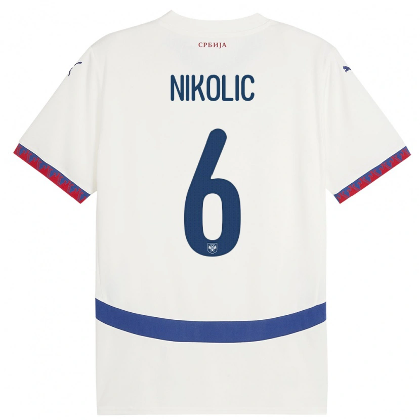 Danxen Damen Serbien Lazar Nikolic #6 Weiß Auswärtstrikot Trikot 24-26 T-Shirt Schweiz