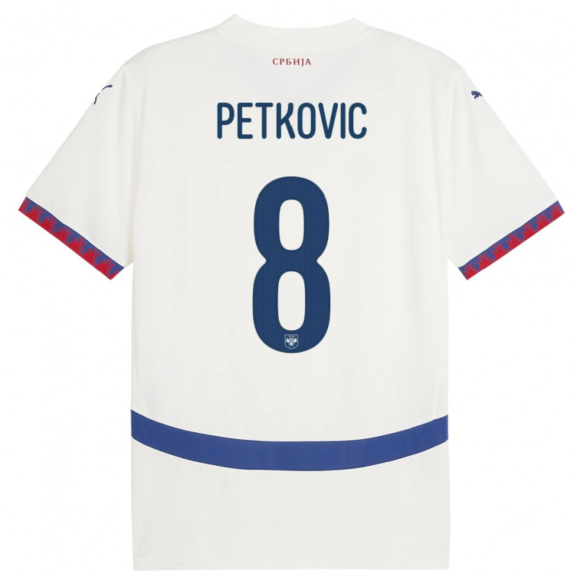 Danxen Damen Serbien Mihajlo Petkovic #8 Weiß Auswärtstrikot Trikot 24-26 T-Shirt Schweiz