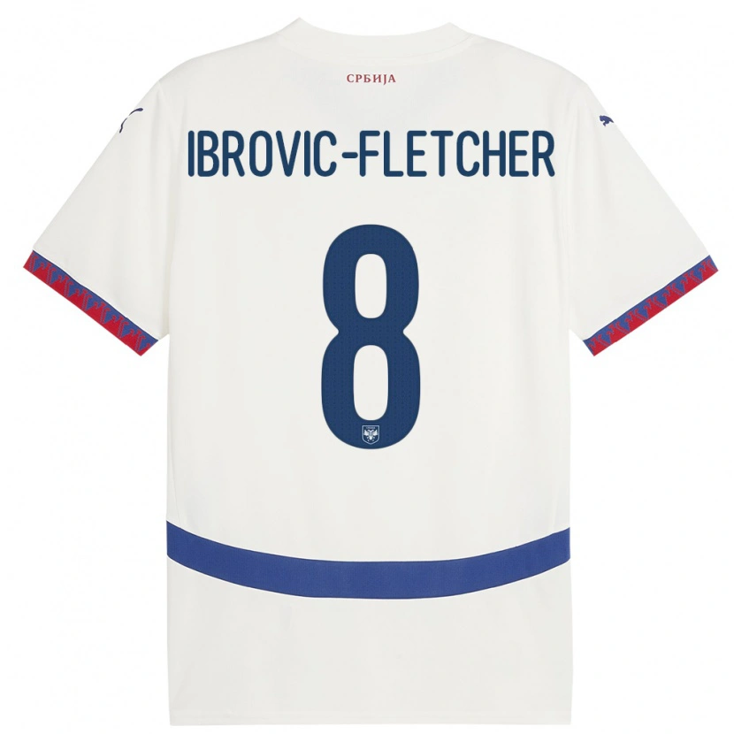 Danxen Damen Serbien Edward Ibrovic-Fletcher #8 Weiß Auswärtstrikot Trikot 24-26 T-Shirt Schweiz