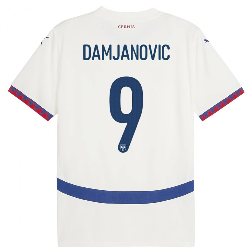 Danxen Damen Serbien Aleksa Damjanovic #9 Weiß Auswärtstrikot Trikot 24-26 T-Shirt Schweiz