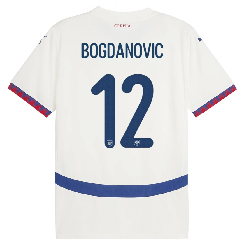 Danxen Damen Serbien Bogdan Bogdanovic #12 Weiß Auswärtstrikot Trikot 24-26 T-Shirt Schweiz