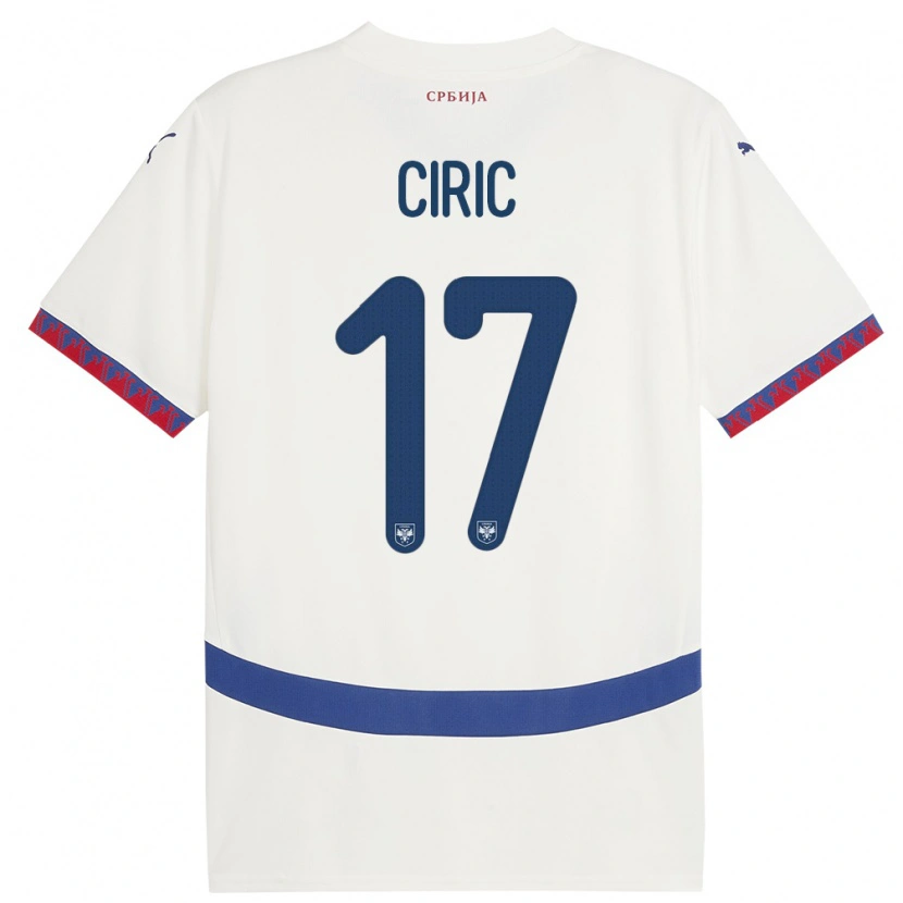 Danxen Damen Serbien Jovan Ciric #17 Weiß Auswärtstrikot Trikot 24-26 T-Shirt Schweiz