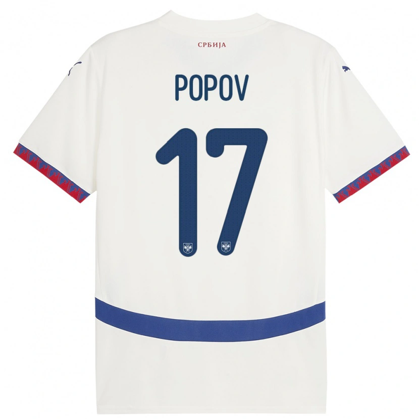 Danxen Damen Serbien Andrej Popov #17 Weiß Auswärtstrikot Trikot 24-26 T-Shirt Schweiz